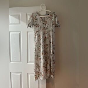 Zara Woman Linen Floral Midi dress